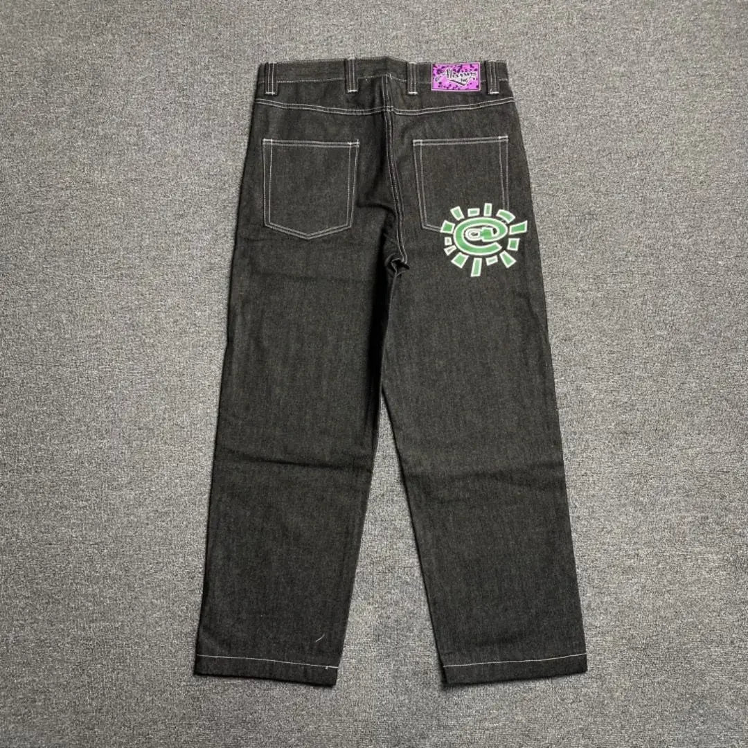 New Always Jeans High quality Printed Embroidery Straight Jeans Black Pants Men Jeans Printing Trend Street Wear AlwaysJeans Men ATFH
