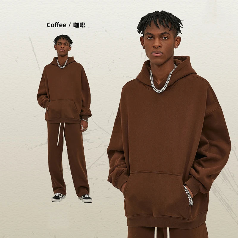 IEFB New Loose Fleece Trendy Hoodies Men Oversize Thickened Hooded Stylish Men's Sweatshirt 2026 Autumn Winter Pullover 9X1304 - ATFH