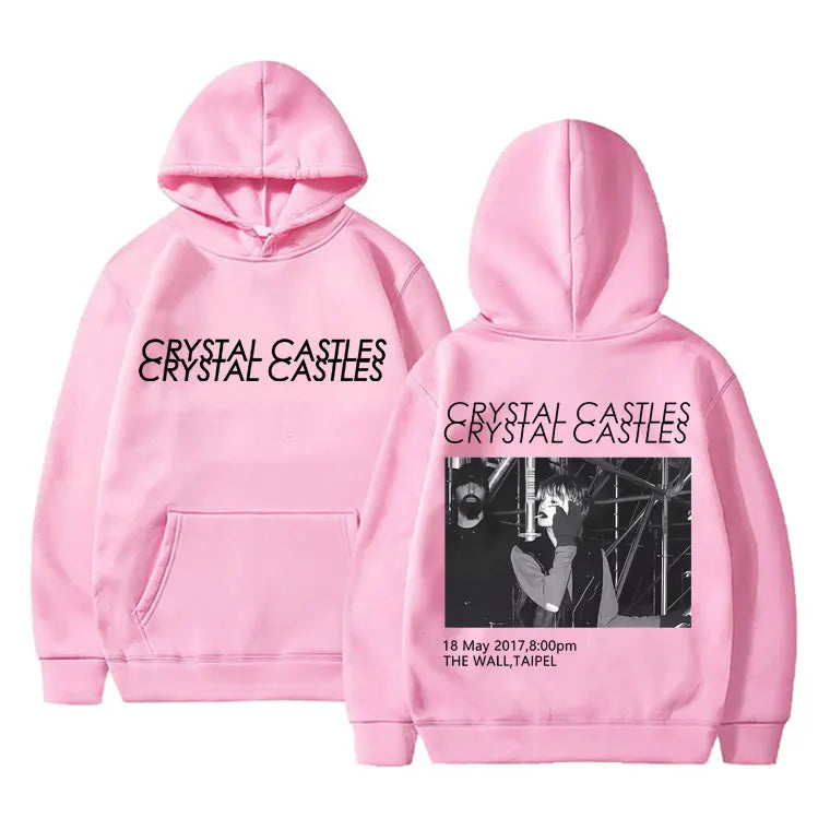 Canada Band Crystal Castles Double Sided Print Hoodie Men Women Gothic Punk Sweatshirt Men's Rock Oversized Pullover Streetwear - ATFH