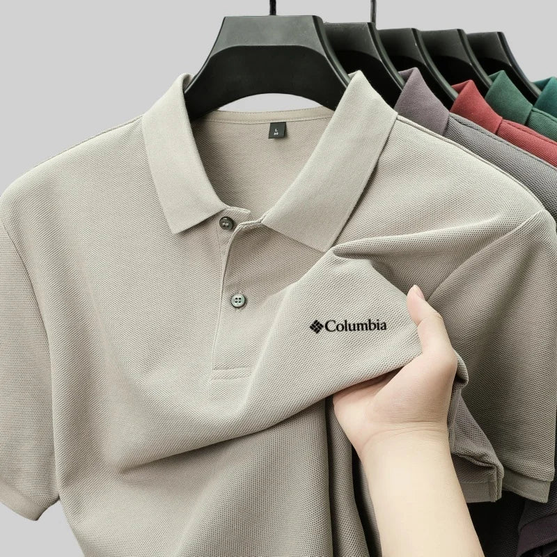 100% pure cotton exquisite brand letter embroidery design breathable POLO shirt summer men's sports style comfortable casual top
