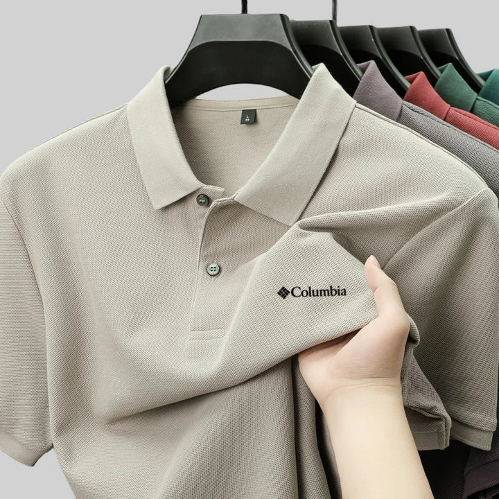 100% pure cotton exquisite brand letter embroidery design breathable POLO shirt summer men's sports style comfortable casual top