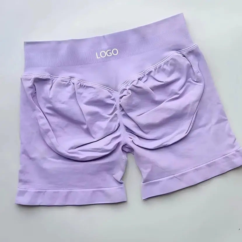 LOGO Tight High Waist Hip Lifting Yoga Pants Seamless Breathable Quick-drying Naked-feeling Sports Fitness Three-point Shorts