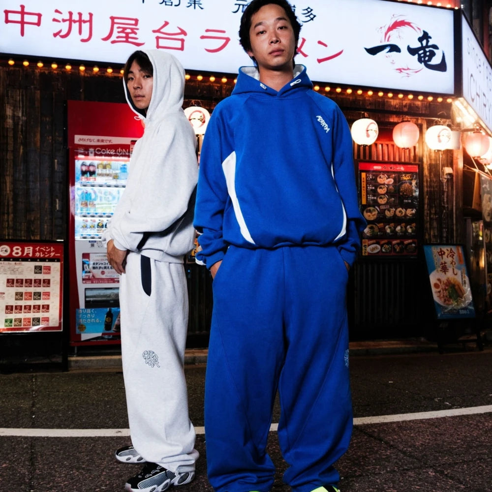 Autumn and winter new trendy men's and women's high street Japanese casual sports letter hooded sweatshirt and pants set ATFH