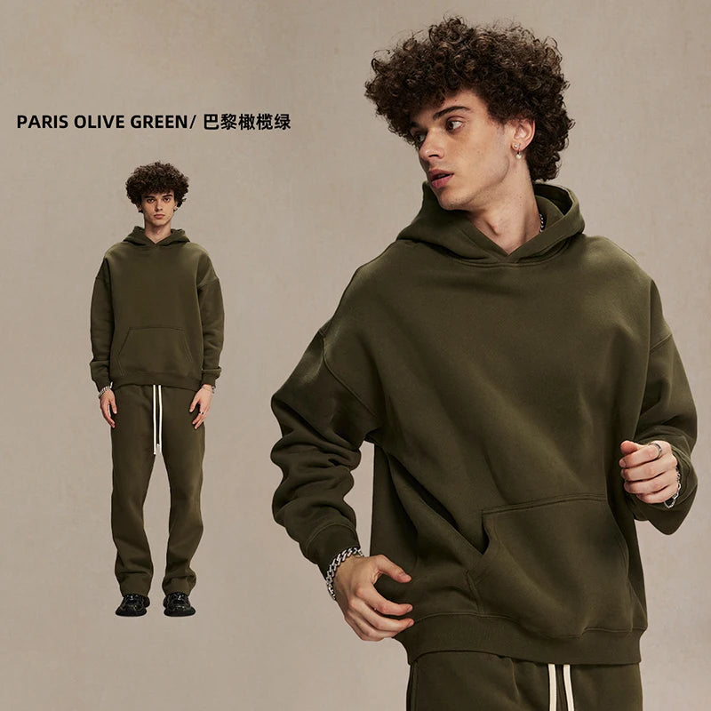 IEFB New Loose Fleece Trendy Hoodies Men Oversize Thickened Hooded Stylish Men's Sweatshirt 2026 Autumn Winter Pullover 9X1304 - ATFH