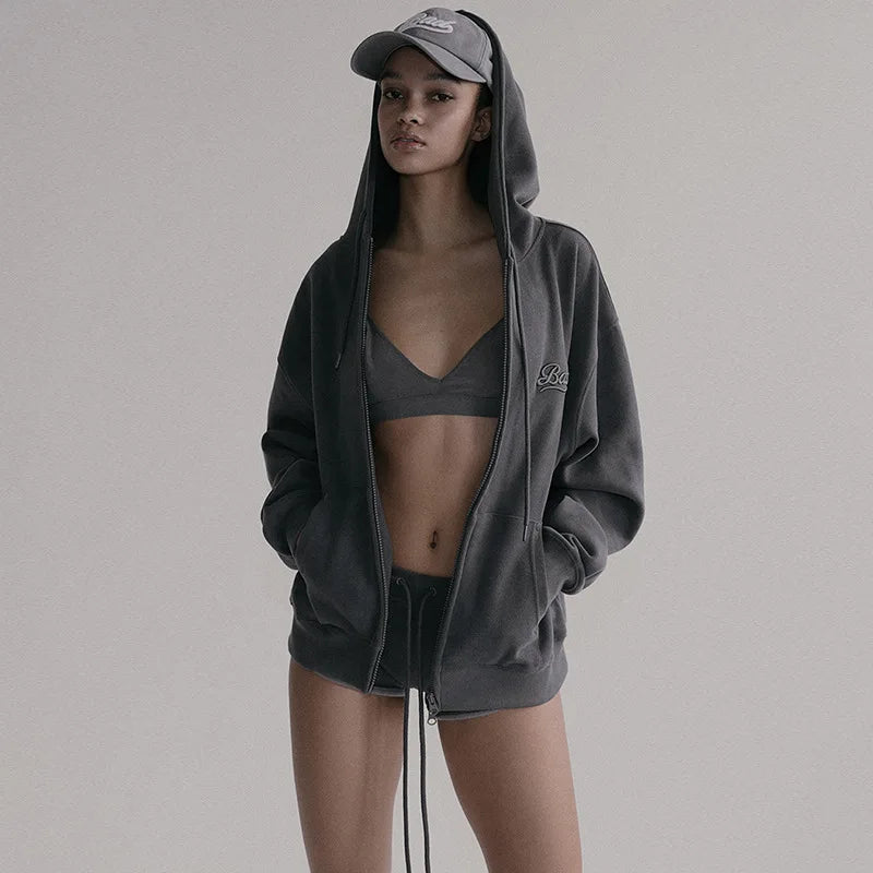 Badblood T-shirt Korean loose sweater women's jacket hooded casual retro top tide - ATFH