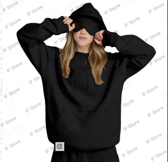 new style Eye mask hoodie y2k clothes man and women winter clothes Loose casual and fashionable sportswear Hoodie with eye mask - ATFH
