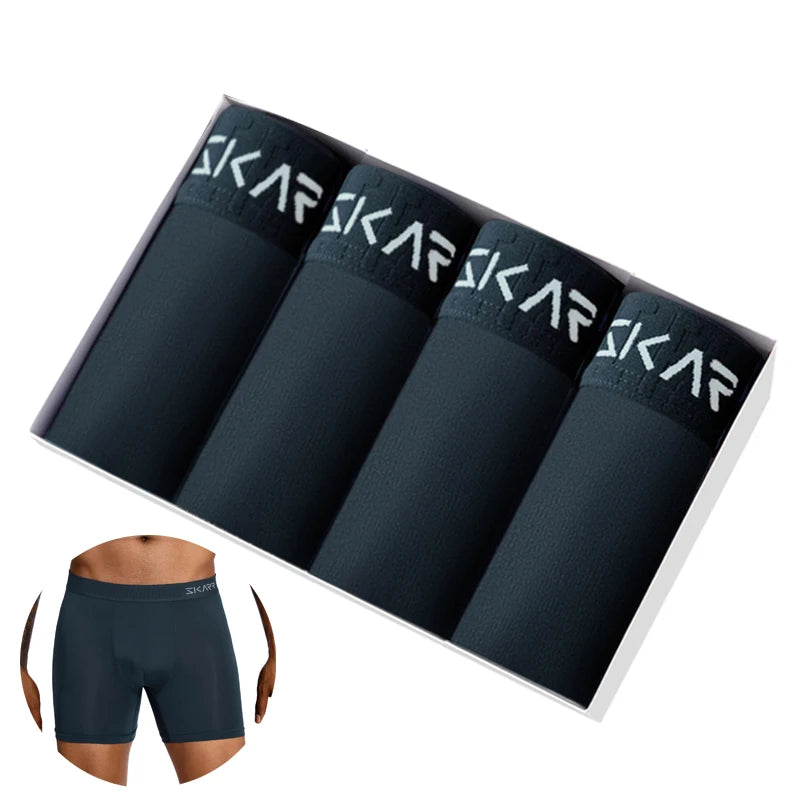 4pcs Brand Men's Panties New Man Boxer Shorts Polyester Male Slip Underpants Sexy Mens Underwear Gift