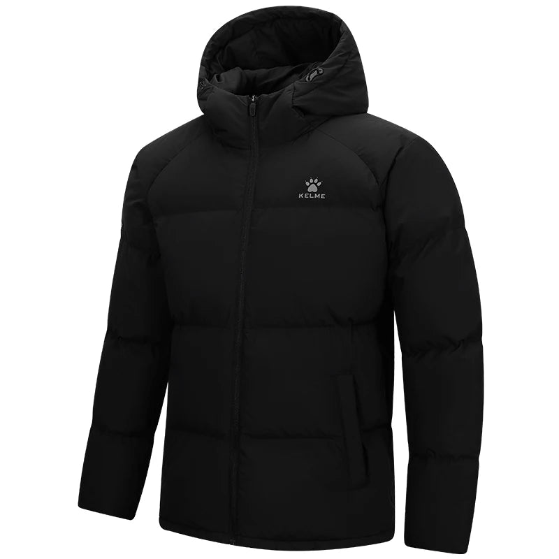 Kelme Men's Outdoor Down Jacket With Graphene Hooded Windbreaker Duck Down Insulated Fashionable Puffer Jacket