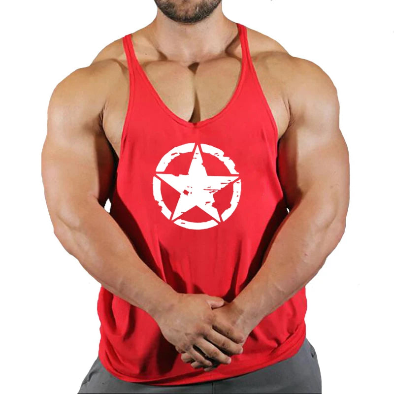 New Arrivals Bodybuilding stringer tank top Captain Cotton Gym sleeveless men Fitness Vest Singlet sportswear workout tanktop