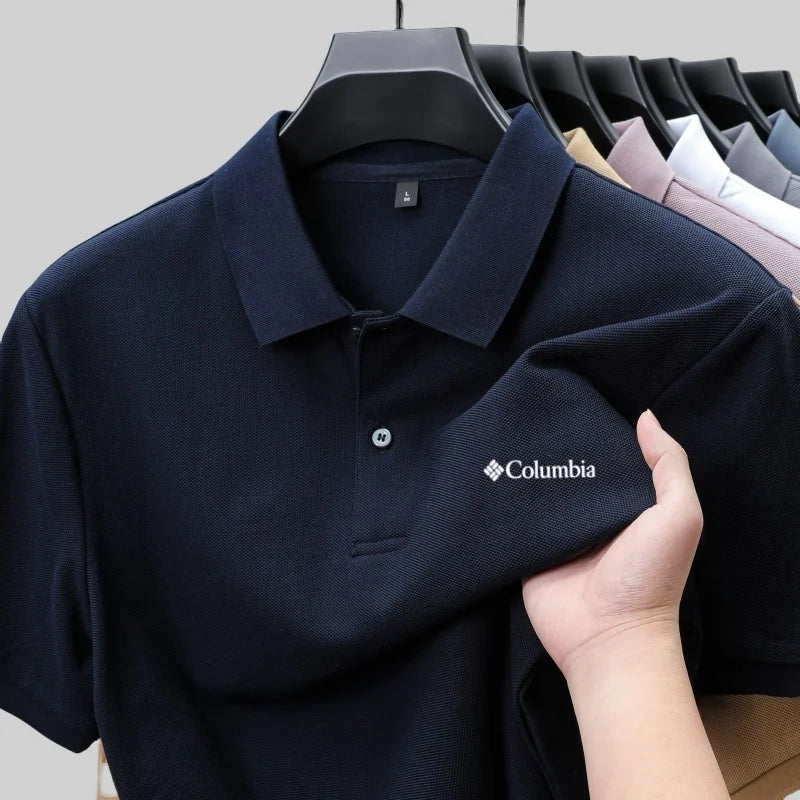 Men's short sleeved polo shirt, brand new, fashionable, comfortable, business casual style with buttons, breathable