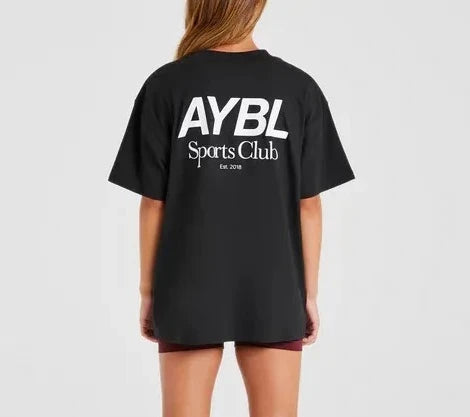 High Quality Women Men Fashion Letter Printing Sports Fitness Short Sleeved T-Shirt Crew Neck T Shirt Tops Unisex Tee Clothing - ATFH