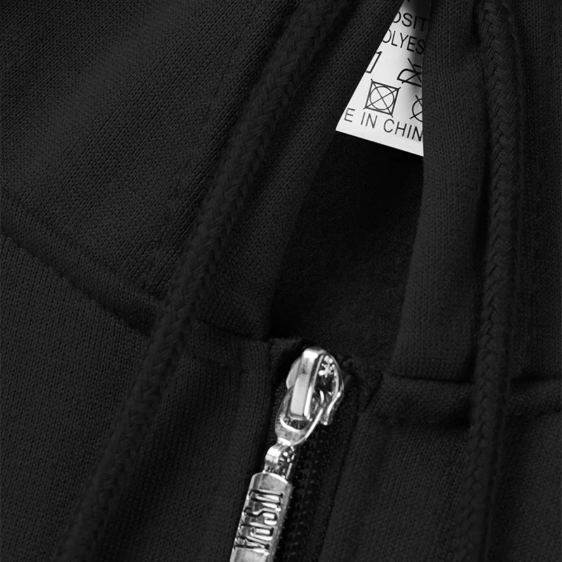 Men's Outdoor Fitness Jogging Fashion Casual Sports Luxury Hoodie and Zipper Pants Set Clothing - ATFH