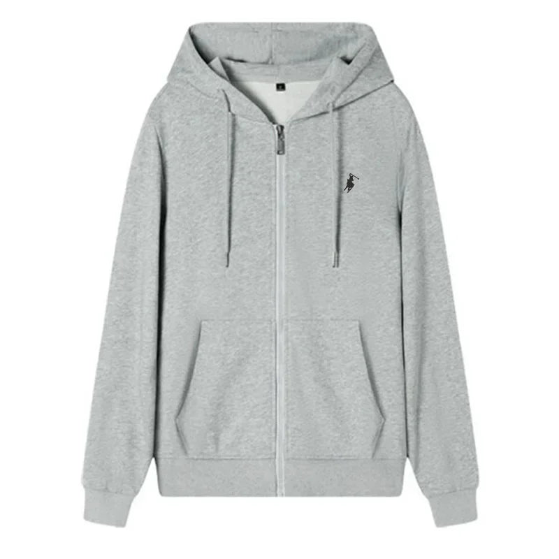 Men's new spring style zipper hooded sweatshirt, fashionable outdoor jogging windproof men's and women's casual sports shirt - ATFH