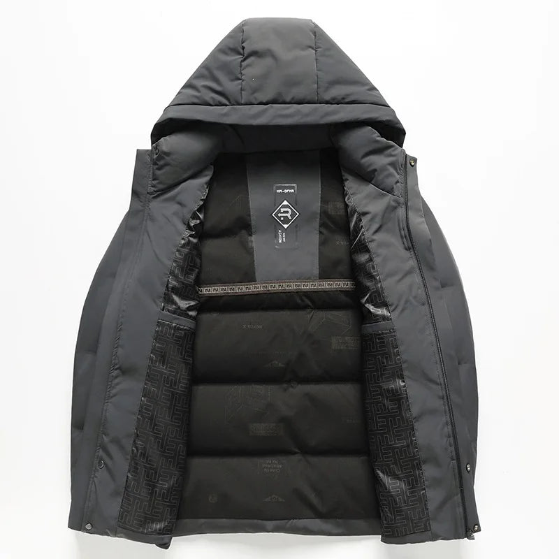 New Arrival Men's Down Jacket Winter Detachable Hat Zipper Version, Youth Business Casual Warm Down Thick Plus Size M-3XL 4XL