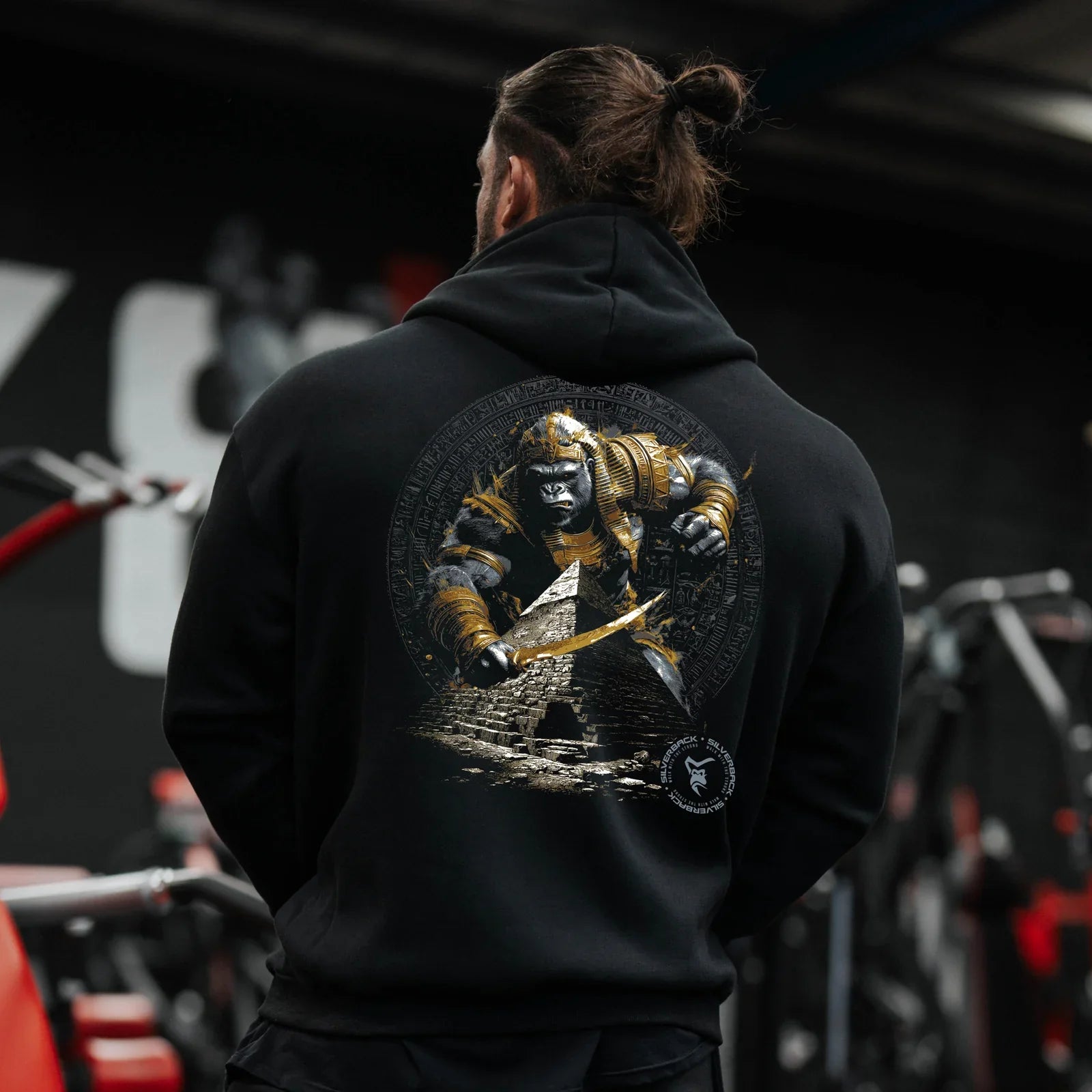 SILVERBACK Mens Gym Fitness Hoodie Autumn Long Sleeve Hooded Pullover Printed Sweatshirts Bodybuilding Apparel Sportswear Tops - ATFH