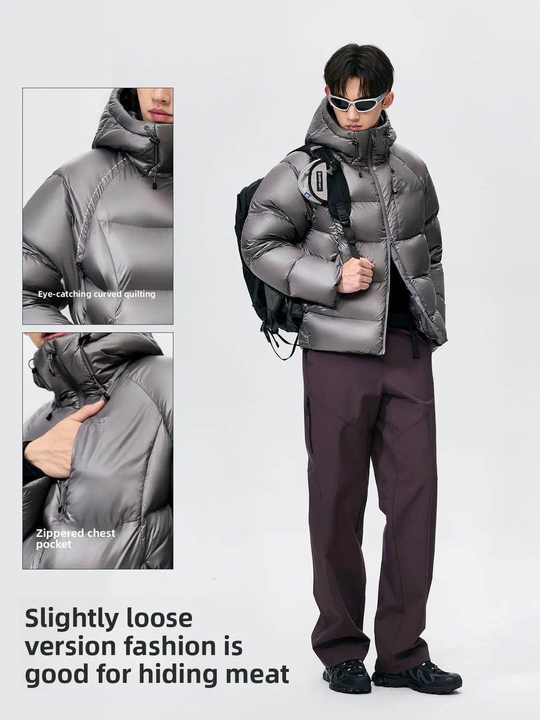 Golden Camel Men's Winter Down Jacket Quick Dry Duck Down Lightweight Padded Jackets Hiking Camping Climbing Trekking Warm Coats