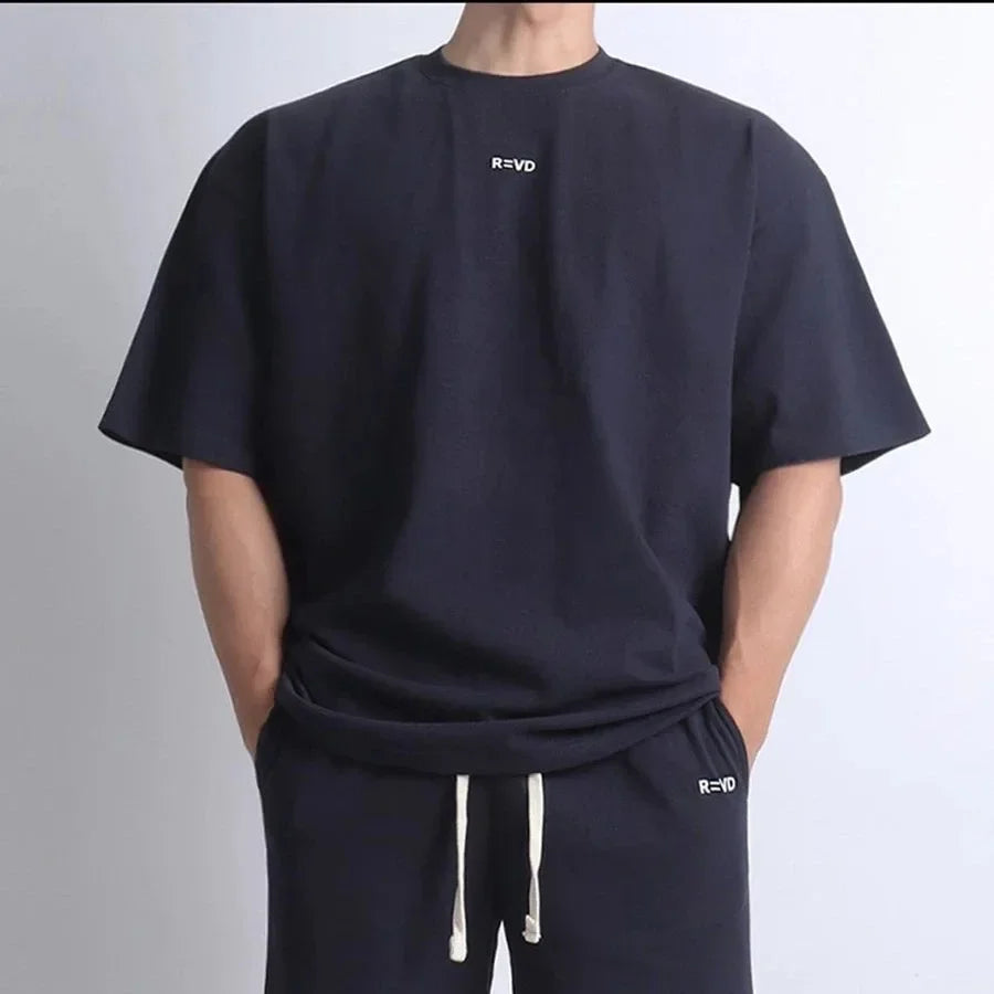 Hip Hop Oversize Men Loose Fitness T Shirt Fashion Gym Running T-shirts Summer Gym Short Sleeve Cotton Casual Tees Tops ATFH