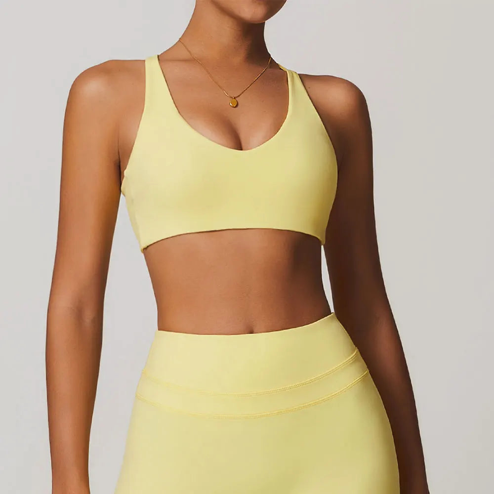 SWELTERING Women Fitness Yoga Bras Race Back Sports Bras Nylon Top Women Bra Sexy Crisscross Breathable Underwear For Women Gym - ATFH