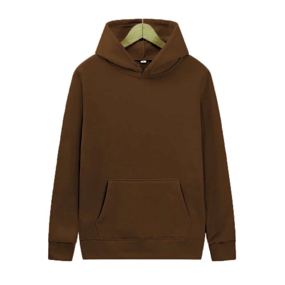 2025 Men's Solid Color Hooded Sweaters Men's Warm Wool Sweater Fashionable Street Clothing Loose  Breathable Jersey Brand Hooded - ATFH