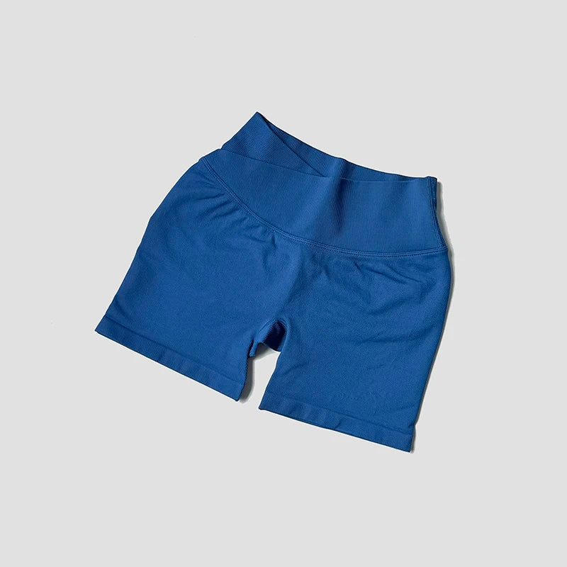 Summer High Waisted Training Workout Shorts Seamless Cross Waist Sexy Running Fitness Short Pants Solid Color Gym Leggings Tahsi Fashion House
