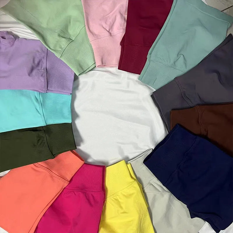 Impact Shorts Low Ribbed Waist Band Yoga Shorts Legging Seamless Scrunch Workout Gym Shorts Booty Hight Stretch Fitness Tights Tahsi Fashion House