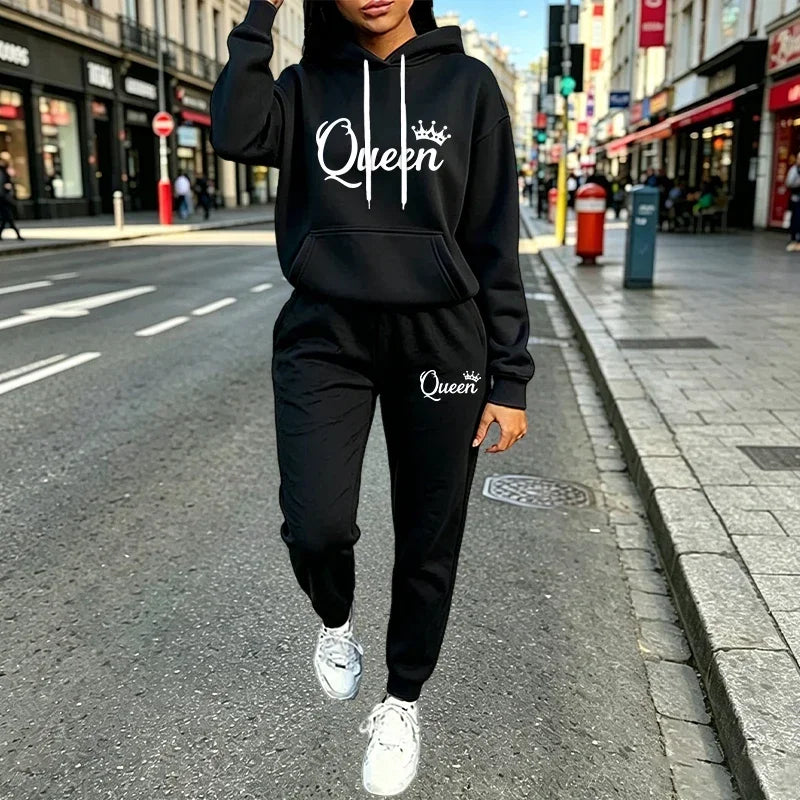 2 Pcs Suit Outdoor Sports Clothes Outfits Autumn Winter Quality Woman Pants Sets 2026 Womens Tracksuit Casual Hooded Sweatshirt