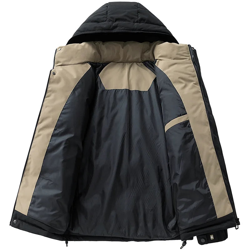 Men's Hooded Cotton-Padded Jacket Winter Trend Thickened Warm Bread Coat Cold-Proof Men's Outerwear