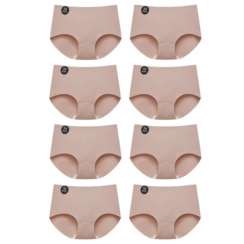 FallSweet 8PCS Seamless Mulberry Silk Panties for Women Ultra Thin High Elastic Invisible Briefs Soft Comfortable Lingerie M-2XL