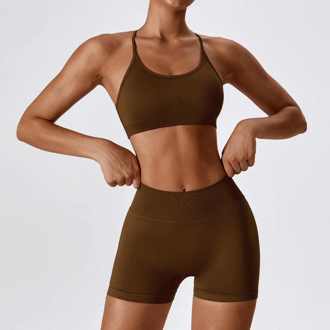 Yoga Set 2/3PCS Gym Clothes Sportswear Yoga Suits For Women Long Sleeve Crop Top Fitness Set Tracksuits Sports Bra Gym Leggings - ATFH