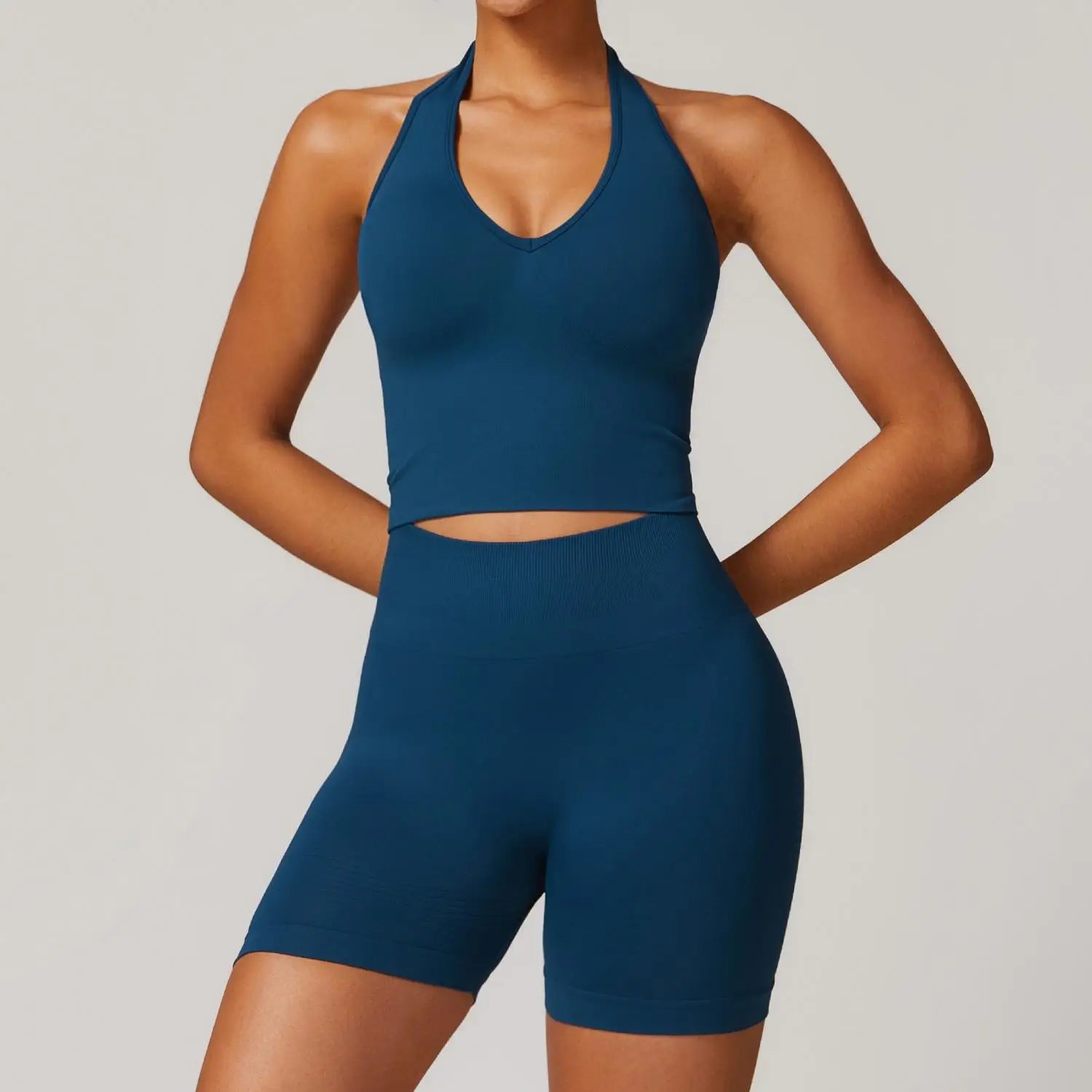 Seamless 2Pcs Yoga Pants Set Women Gym High Waisted High Support Fitness Leggings Push Up Seamless Edging Fitness Sports Bra ﻿ - ATFH