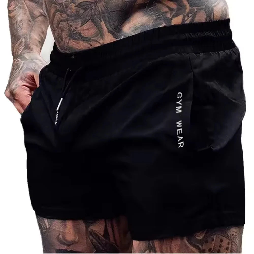 2025 Summer Gym Fitness Men's Shorts Sweatpants Thin Fashion Men Marathon Running Shorts Sports Breathable Training Pants