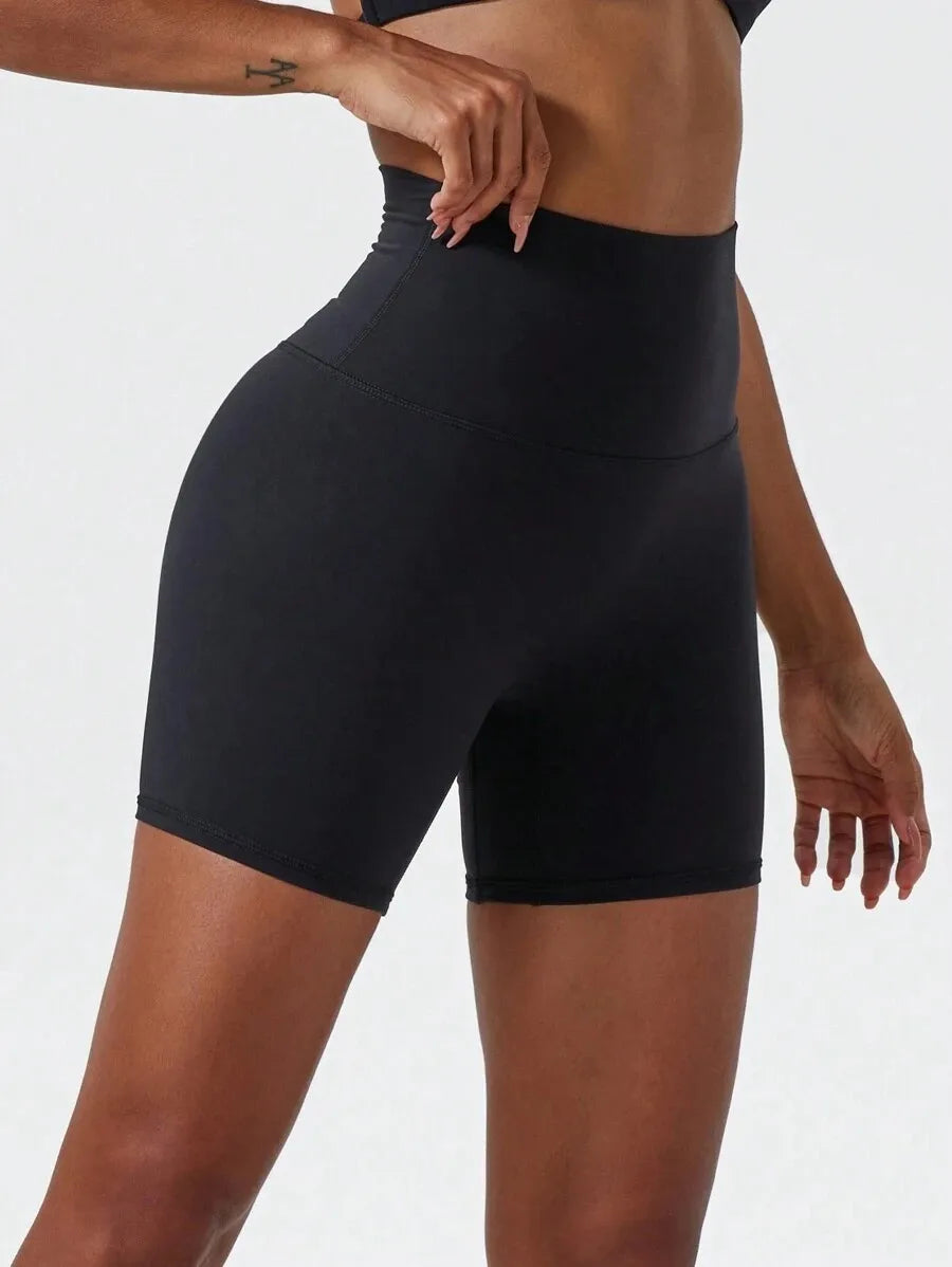 Women'S High-Waisted Stretchy Shorts - Slimming Summer Workout Shorts, Sexy Butt-Lifting Design, Casual and Versatile Style, Bla
