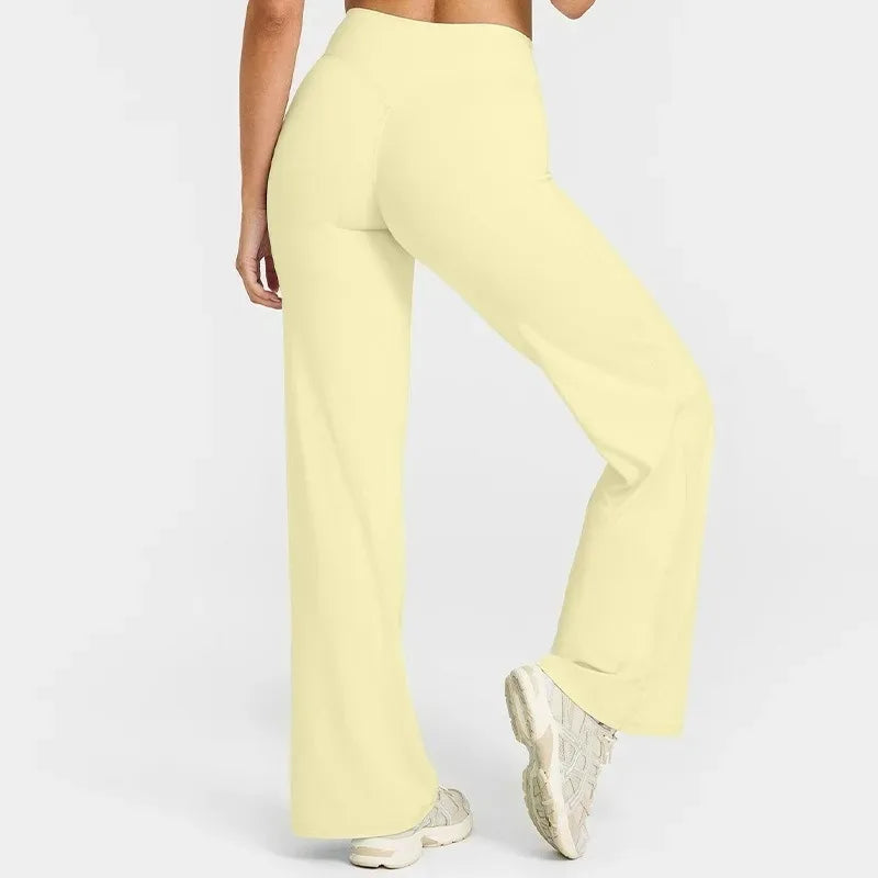 STOUREG Sport Trousers Straight-Leg Pants Ultra Soft Butter Fabric Women's Mid-Waist Yoga Pants GYM Naked Feel Pilates Running ATFH