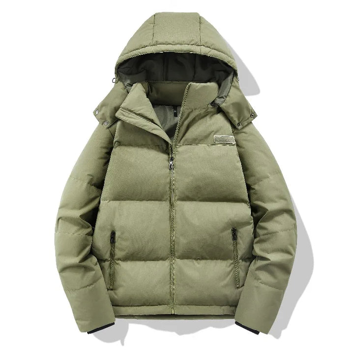 New Style Solid Color Hiking Down Jackets for Men Outdoor Hooded Warm Puffer Coat Trend All-match Male Clothes Fashion Quality