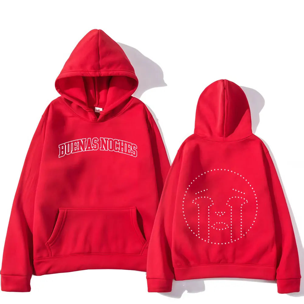 Rapper Quevedo Buenas Noches Gothic Long Sleeve Hoodie Casual Fleece Sweatshirt Men Women Oversized Fashion Cozy Unisex Hot Sale - ATFH