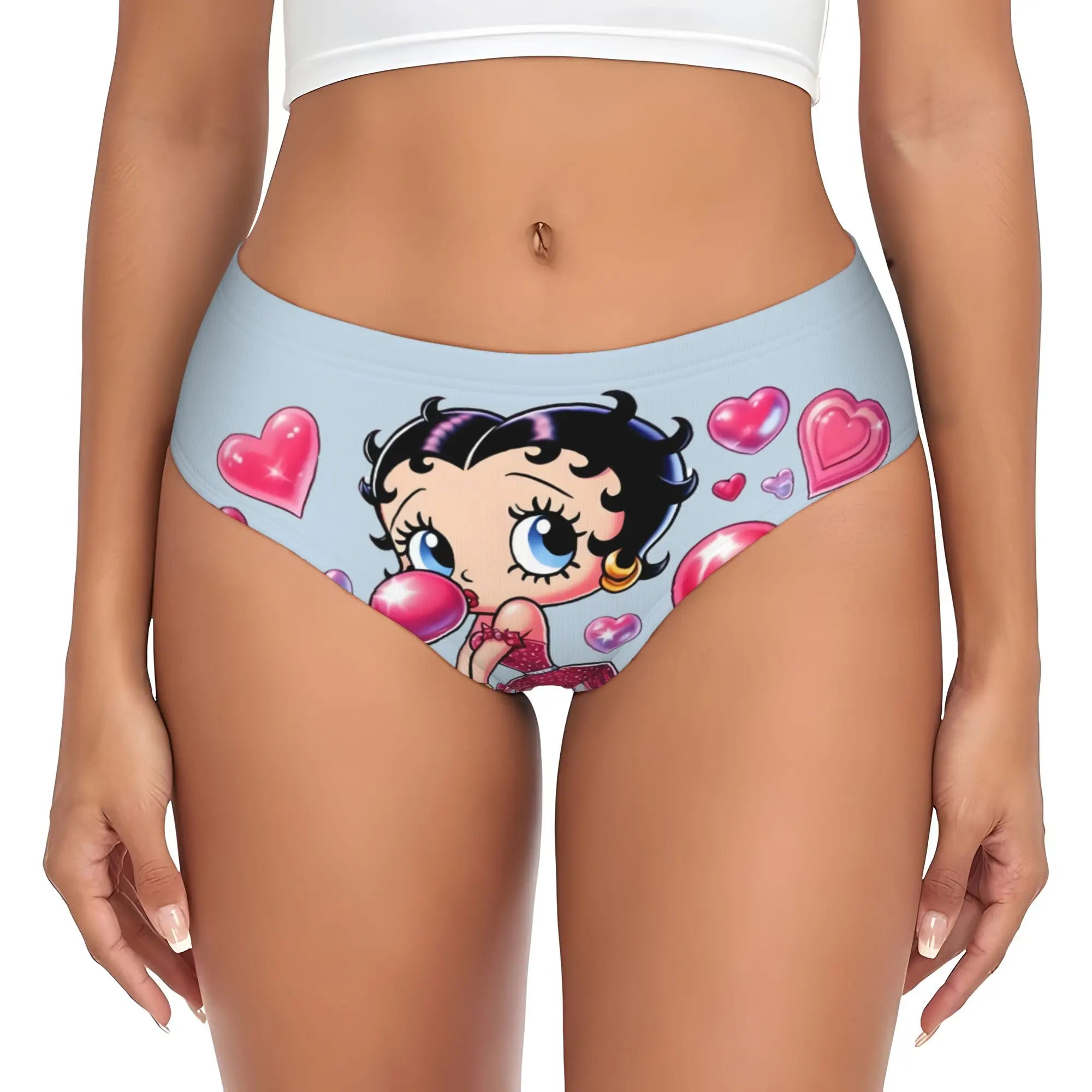 Cartoon Girl Boop  Brief Panties Womens Comfort Stretch Bettys  Underwear