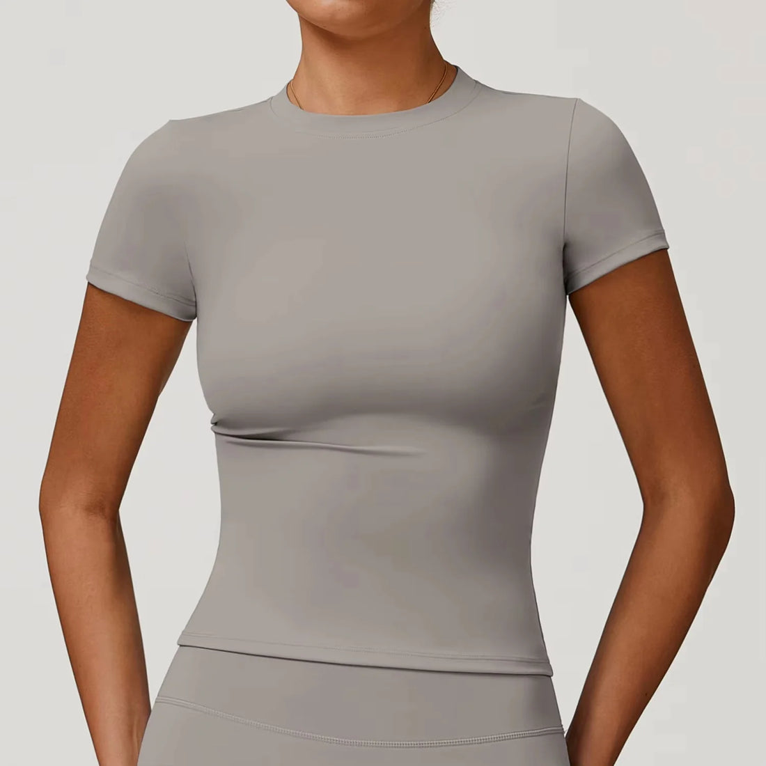 NCLAGEN Short Sleeve T Shirt Women Sports Clothes Running Workout Round Neck Breathable GYM Wear Yoga Fitness Active Top Tee - ATFH