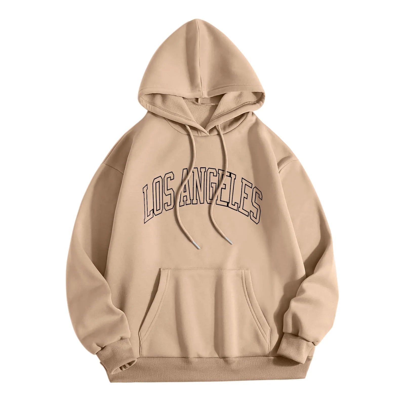Graphic Letter Printing Hooded Sweatshirt For Man Street Casual Pocket Drawstring Hoodies Autumn/Winter Tops Sporty Pullover - ATFH