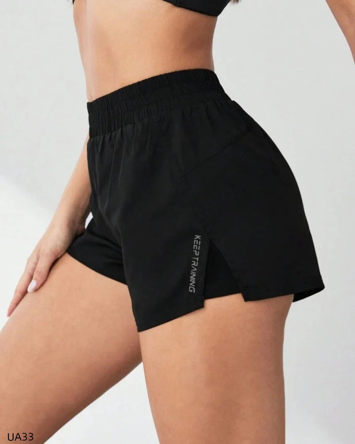 Women's High Waist 2-in-1 Running Shorts with Pockets Athletic Gym Shorts for Yoga And Workout with Inner Liner And Side Pockets Tahsi Fashion House