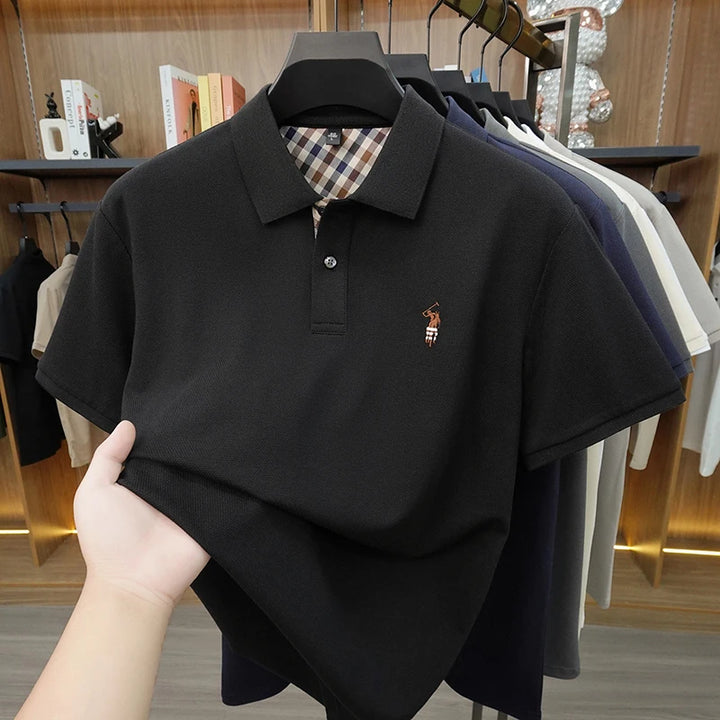 2026 New High End Men's Polo Top Summer Men's Style Fashionable and Comfortable Collar Breathable Top Trendy