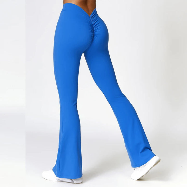 Sexy Sports Leggings Women V Back Scrunch Flares Leggings High Waist Yoga Flares Pants Push Up Gym Leggings Women Yoga Clothes ATFH