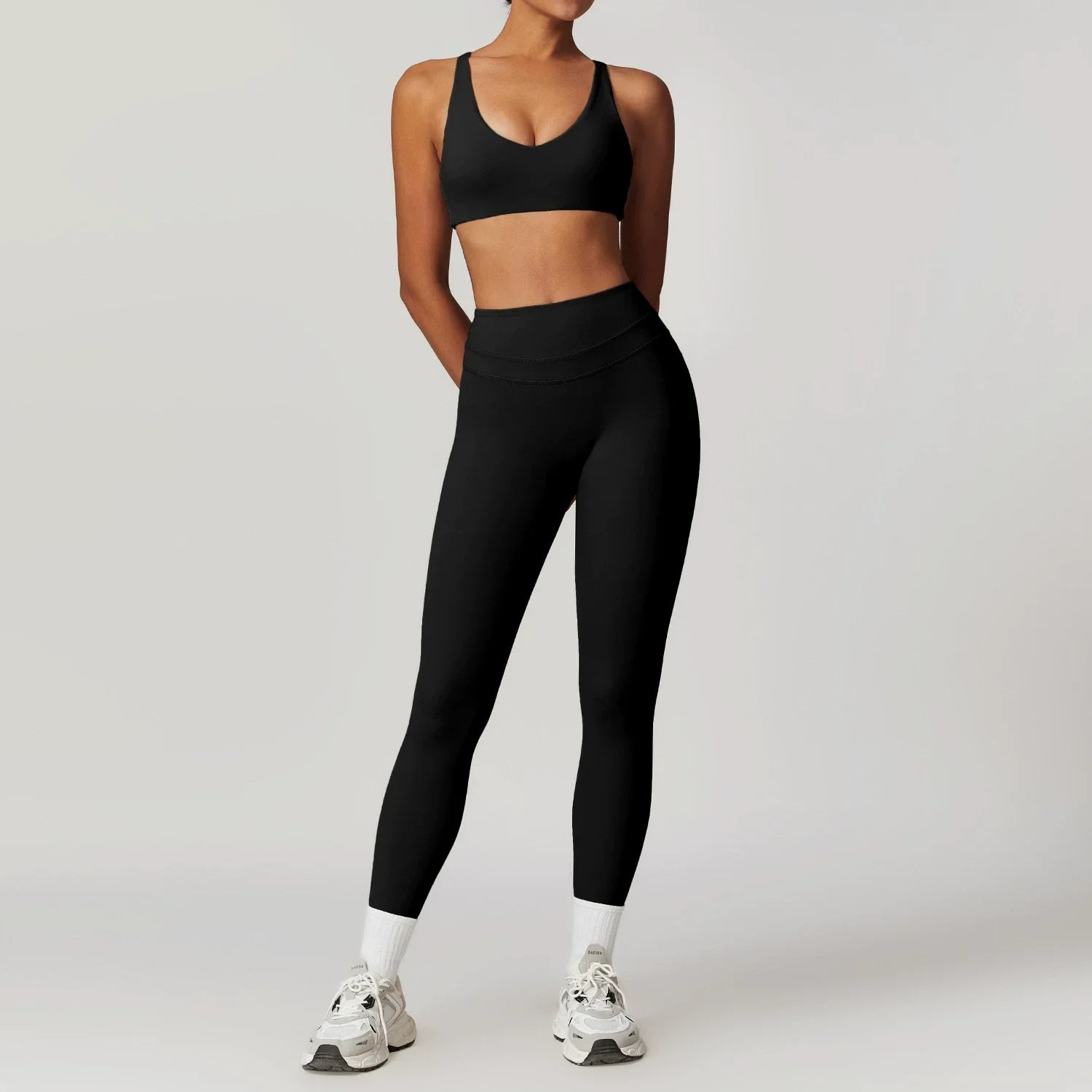 2 Pieces Sportswear Women Yoga Set Gym Clothes Sportswear Yoga Suits Fitness Set Tracksuits Sports Bra Gym High Waist Leggings - ATFH