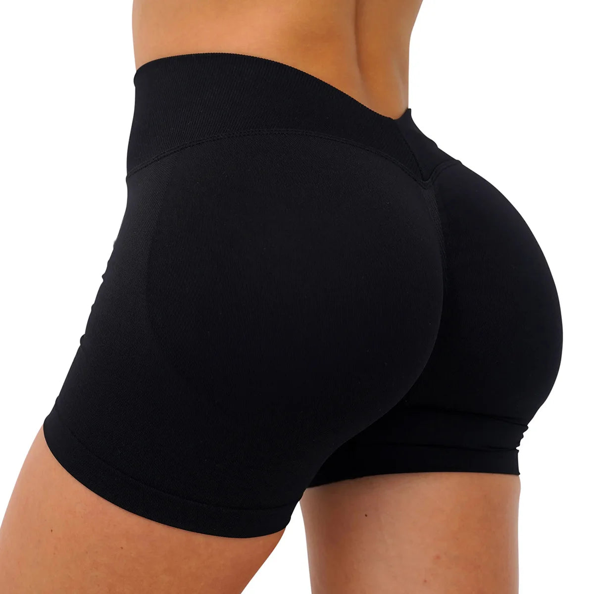Seamless Workout Shorts for Women, V-Waistband Tight Fit Shorts, 3-Inch Yoga Running Shorts Tahsi Fashion House