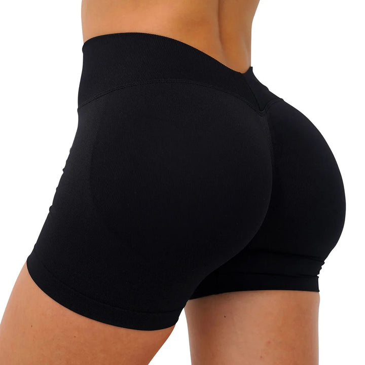 Seamless Workout Shorts for Women, V-Waistband Tight Fit Shorts, 3-Inch Yoga Running Shorts Tahsi Fashion House
