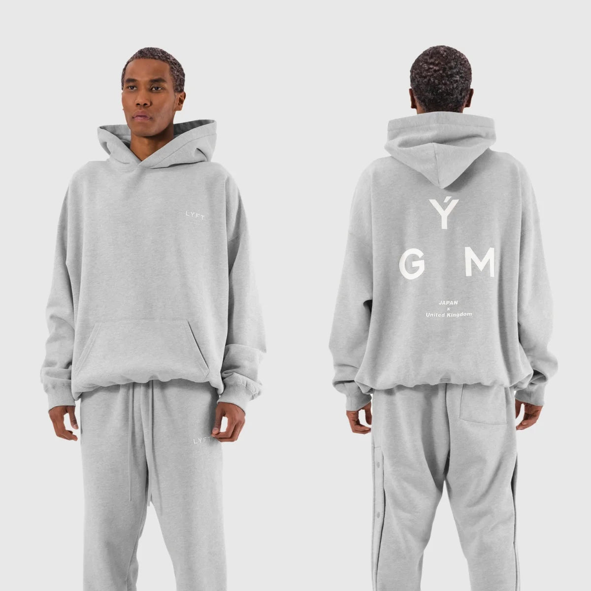 GYM Oversize Sweat Hoodie - Grey – LÝFT Graphic Printing High-end Luxury Unisex Style Both of Men and Women