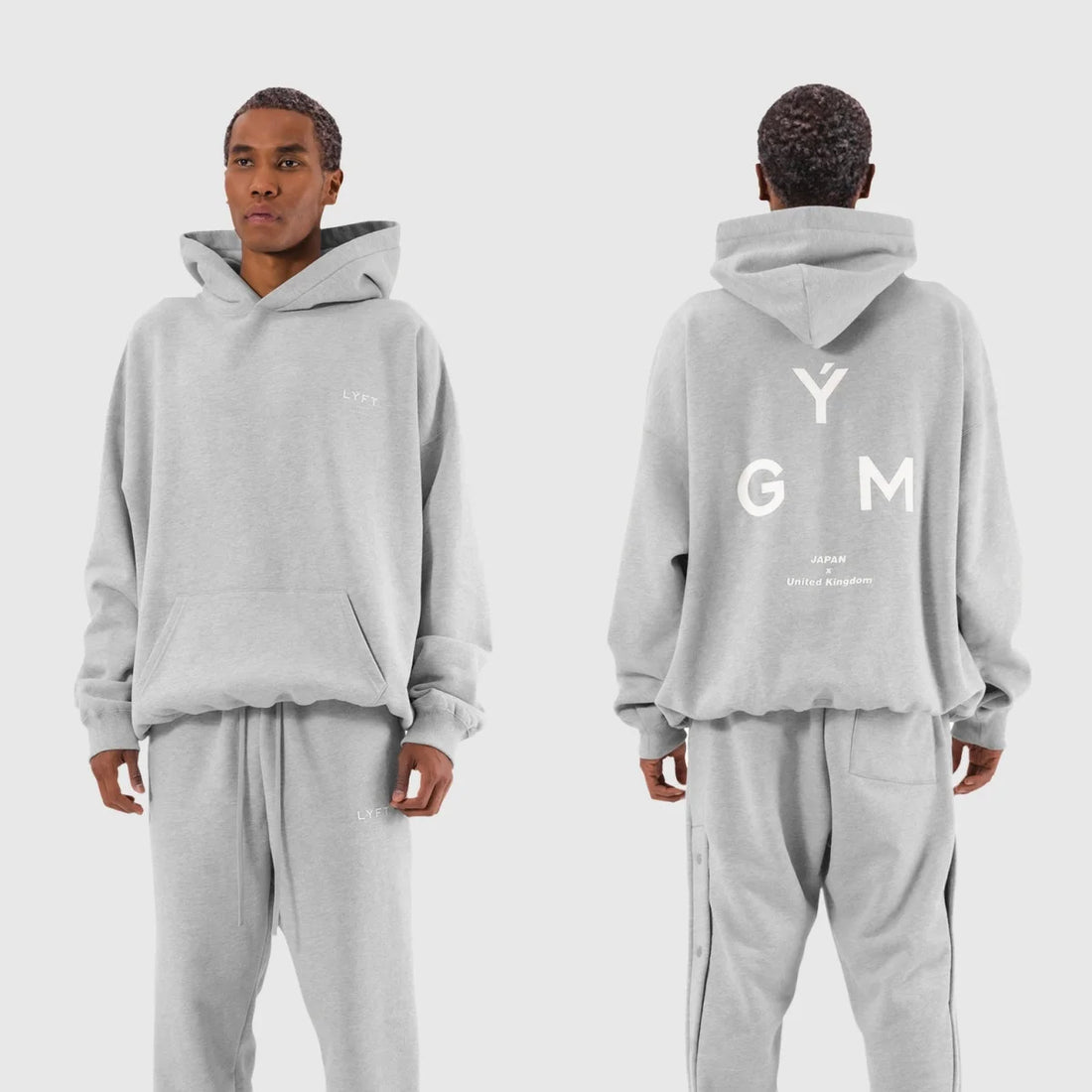 GYM Oversize Sweat Hoodie - Grey – LÝFT Graphic Printing High-end Luxury Unisex Style Both of Men and Women