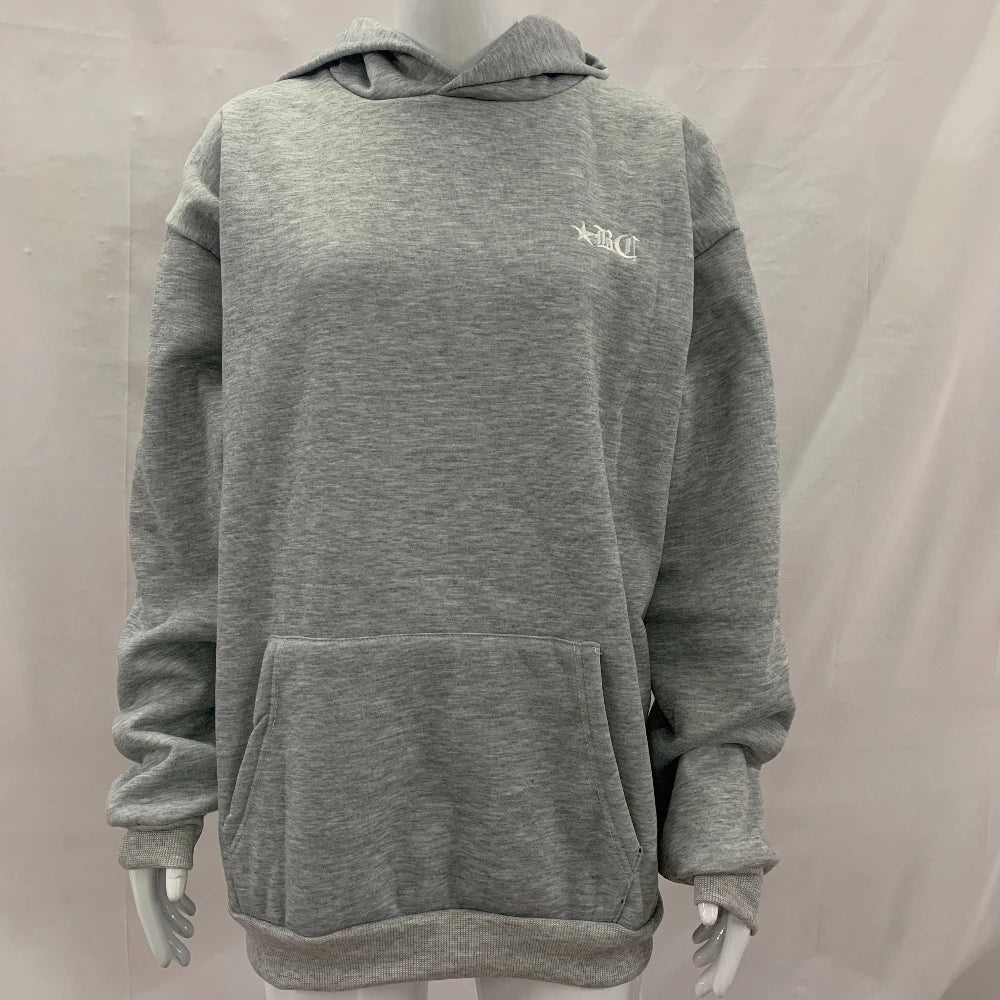 Men's and women's loose fitting pullover hooded long sleeved sweatshirt, mini letter embroidered bag, same loose casual pants