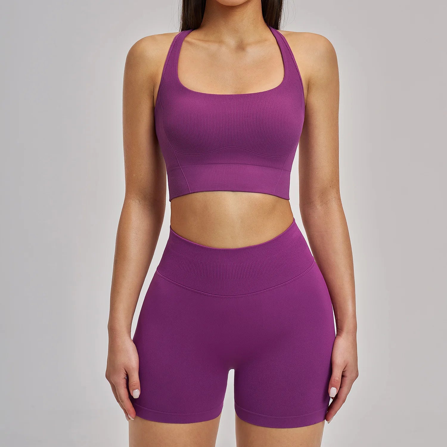 Seamless Yoga Set Women's Tracksuit Seamless Gym Fitness Set Woman 2PCS Leggings Sports Bra Breathable Sportwear Woman Clothes - ATFH