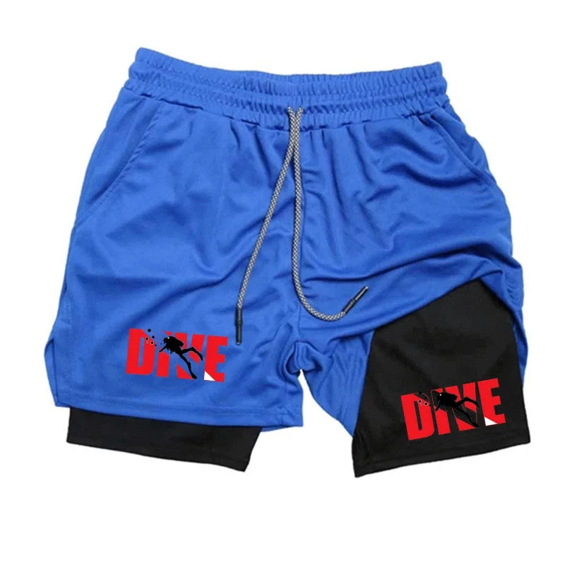 Men Running Shorts 2 In 1 Double-deck Sport Sportswear Gym Fitness Short Pants Training Jogging Bottom Men's Clothing