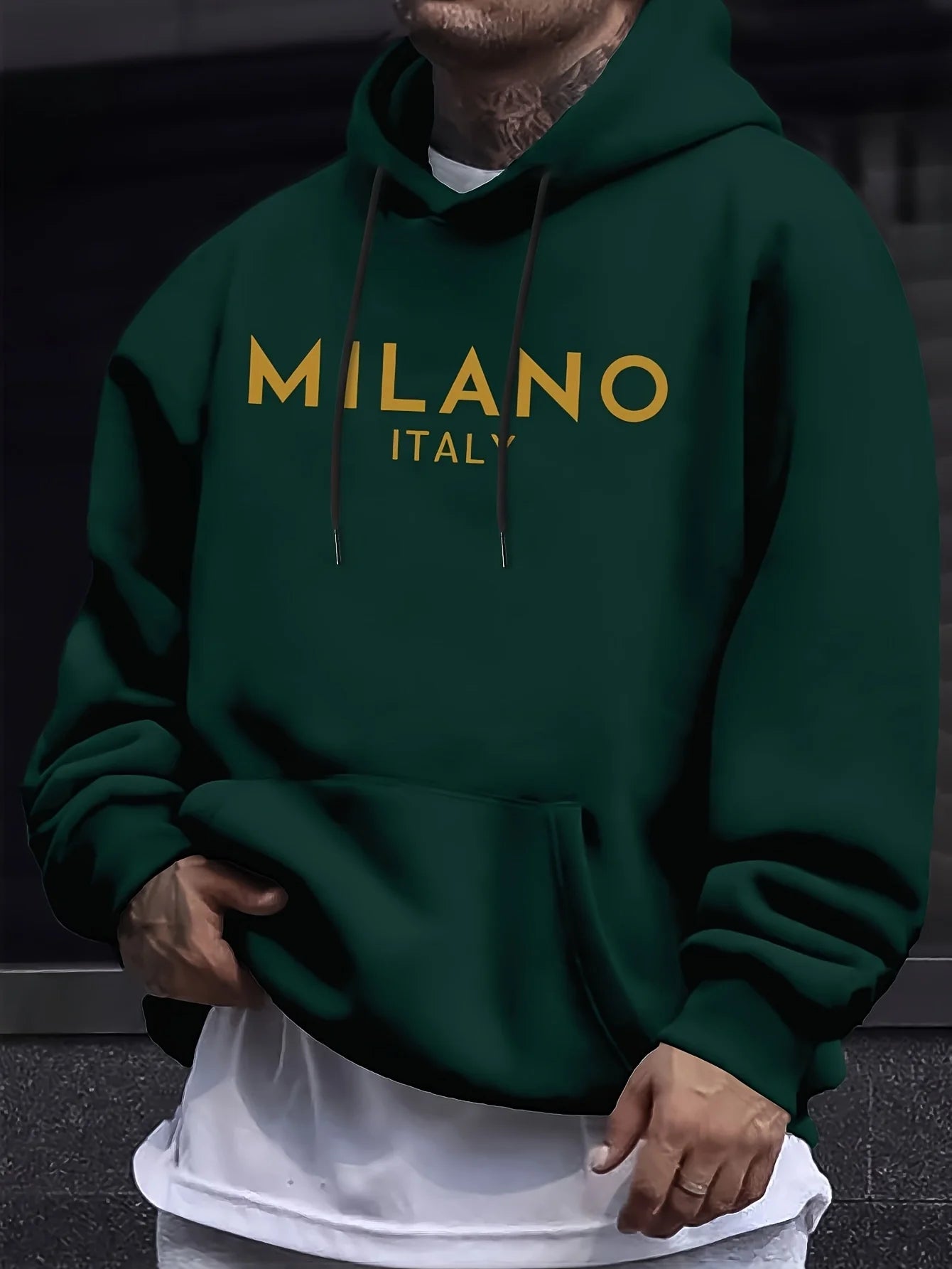 2025 Letter Print Fashion Versatile Men Women Hooded Sweatshirt Autumn Winter Daily Outdoor Holiday Casual Loose Warm Sportswear